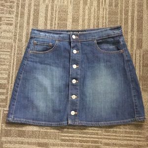 Express Jeans Denim Skirt A-line 6 Mini Button